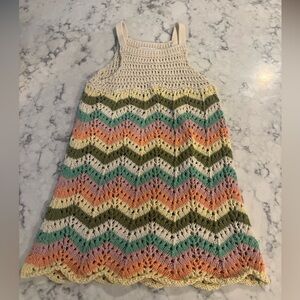 Zara Girls Crochet Multicolor Dress Size 6-7 Last day of School Dress!